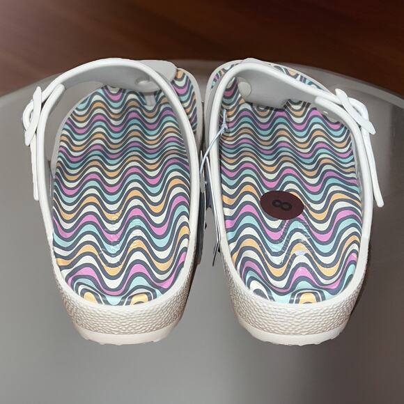 NWT Skechers FOAMIES Arch Fit Cali Breeze 2.0 Thong Sandal Printed Beige Size 8 - Picture 7 of 9